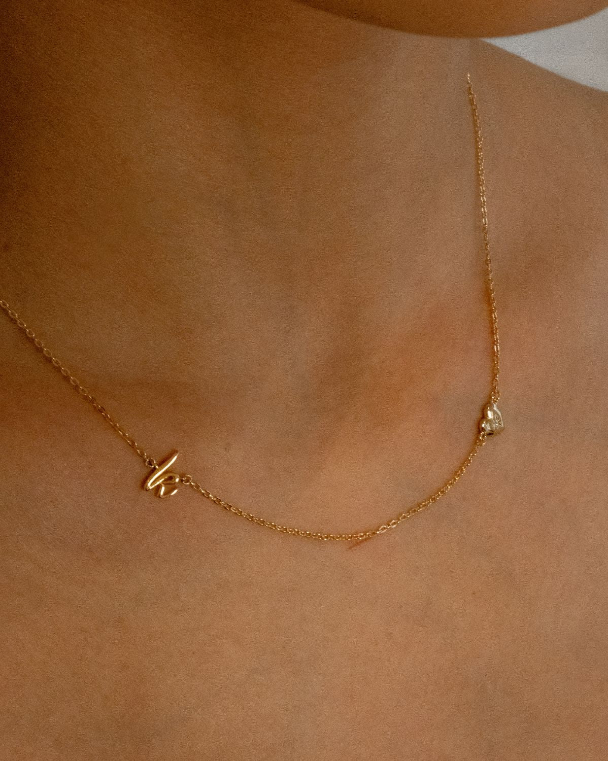 Amour Cursive Initial Necklace