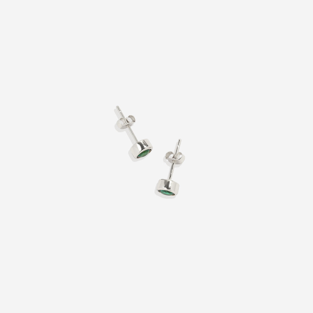 Birthstone Bezel Studs