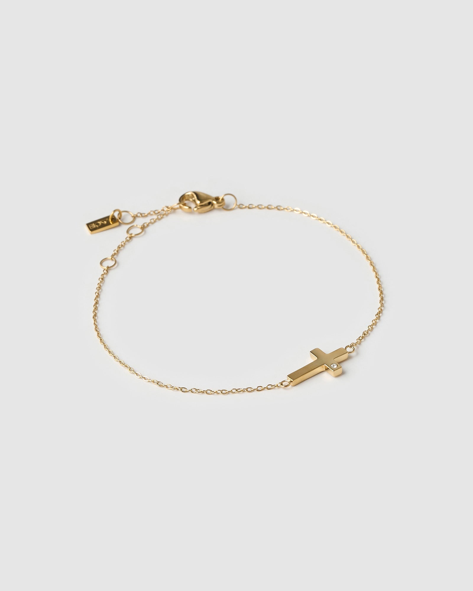 Cross Charm Gold Bracelet