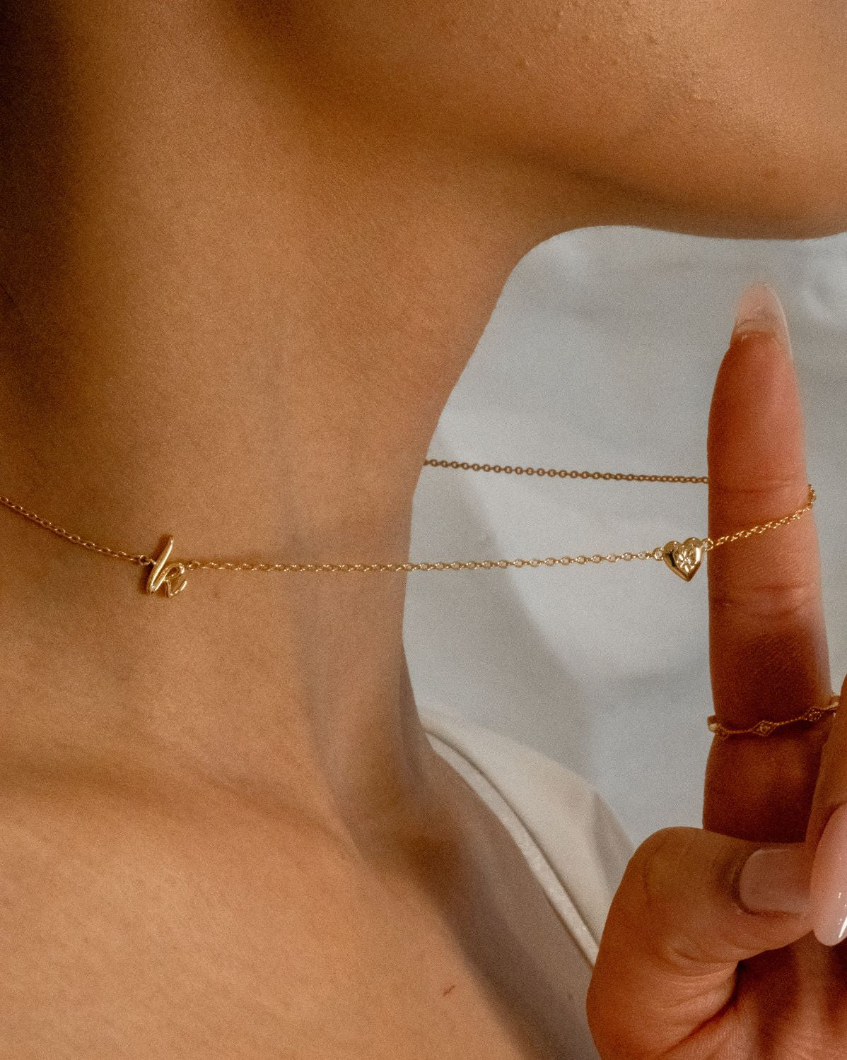Amour Cursive Initial Necklace