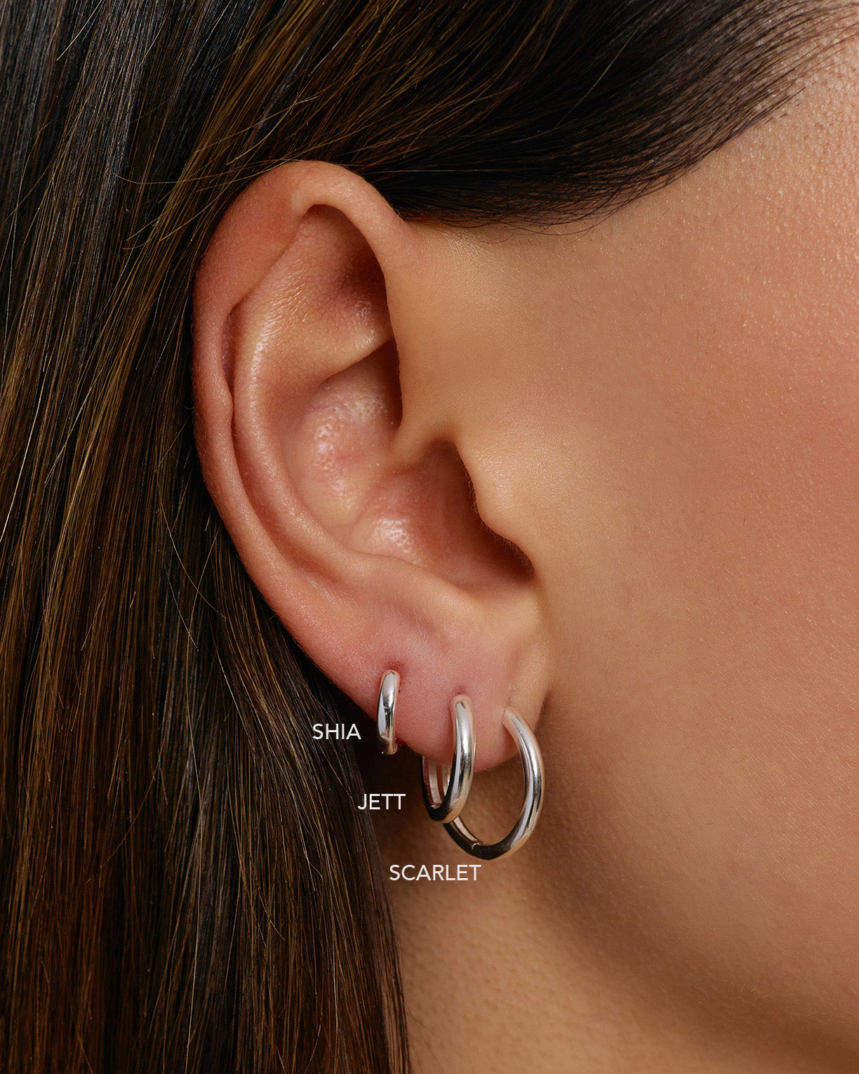 Jett Silver Hoop Earrings