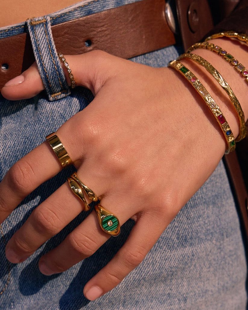 Koda Gold Ring - Malachite